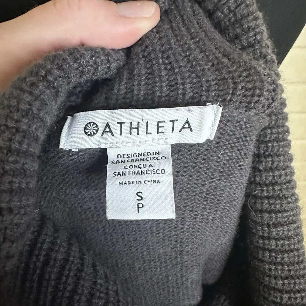 Athleta Women's Aspen Turtleneck Sweater Brown Sz S Wool‎ Cashmere Warm Casual